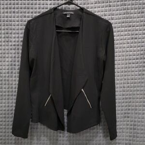 Black Open Shrug Jacket Sm Y2K Zip Pockets Whimsigoth Punk Rock Chic Street 90s